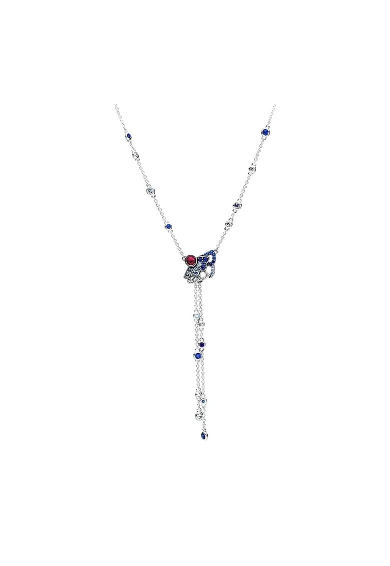 Colier  tip evantai Cristal si Zirconiu din Argint 925 - 50cm