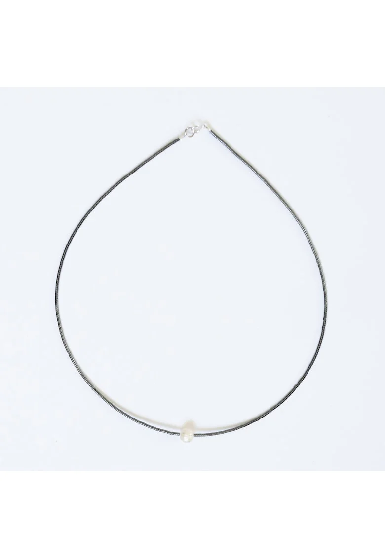 Colier Hematit,  argint 925, handmade, gri