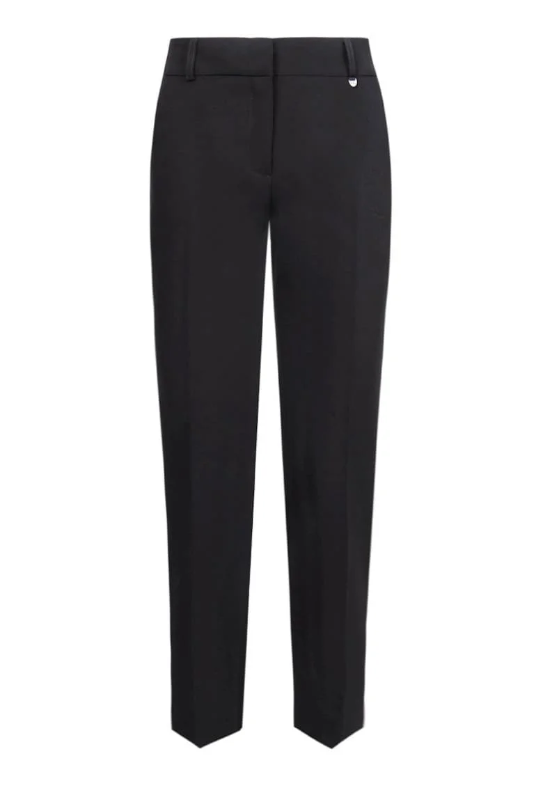 Pantaloni clasici negri conici cu buzunare oblice