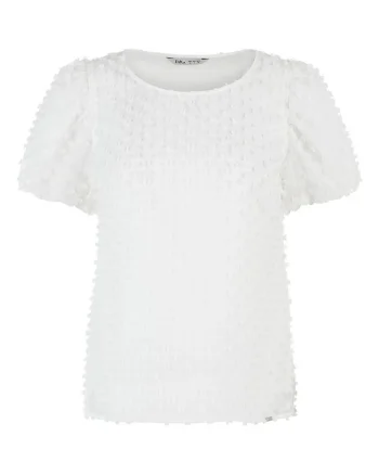 Bluza cu aspect texturat si maneci bufante