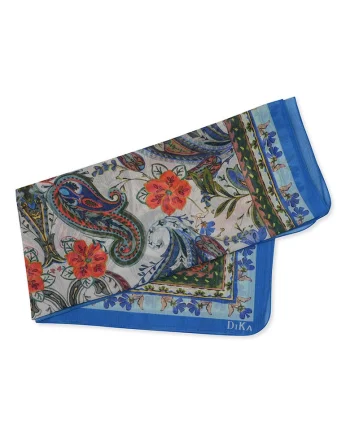 Esarfa cu imprimeu paisley si floral