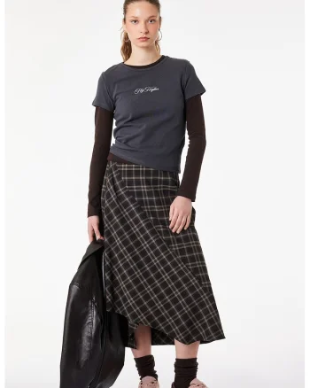 Tricou slim fit cu imprimeu pe partea din spate, Gri antracit