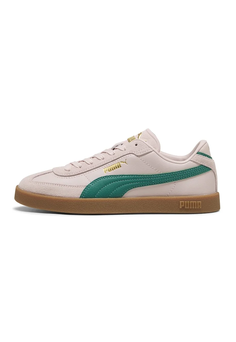 Pantofi sport Club II Era de piele intoarsa si piele ecologica, Roz prafuit/Verde persan