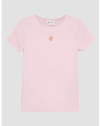 Tricou din amestec de bumbac cu decolteu rotund, Roz deschis