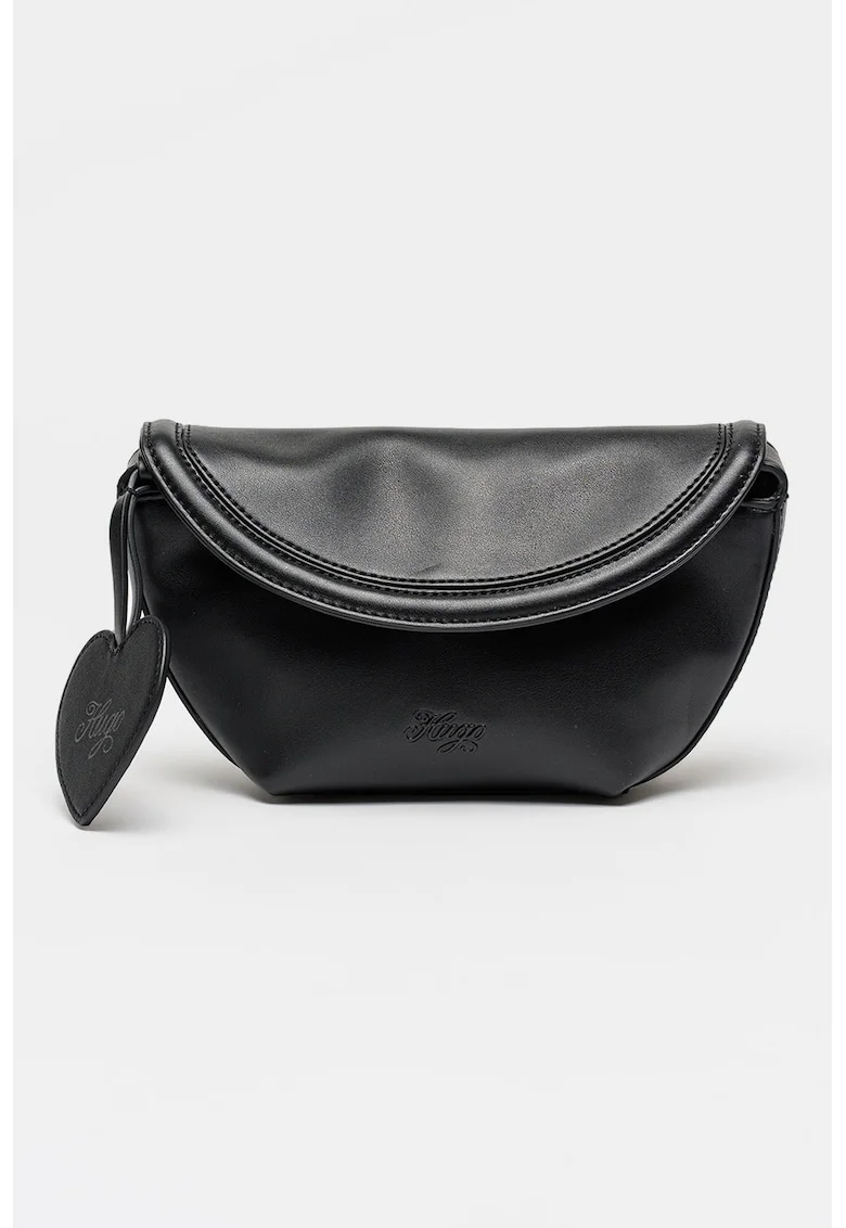Geanta crossbody cu oglinda in forma de inima Twila, Negru