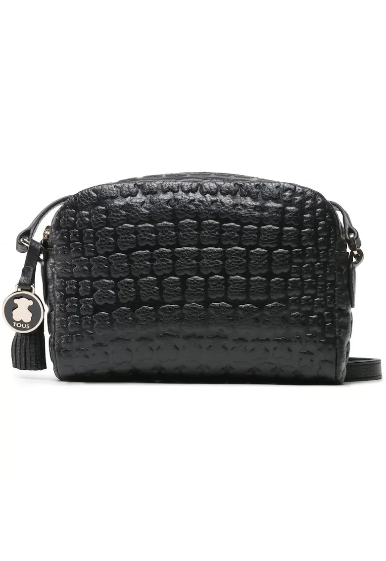 Geanta dama  Sherton, piele naturala, neagra, model crossbody