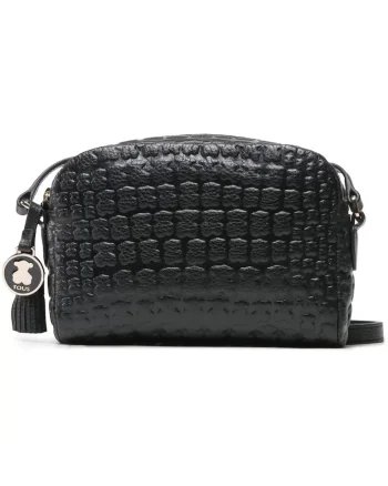 Geanta dama  Sherton, piele naturala, neagra, model crossbody