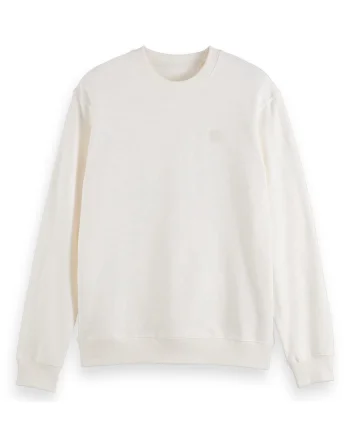 Bluza de trening regular-fit cu logo discret brodat, Alb