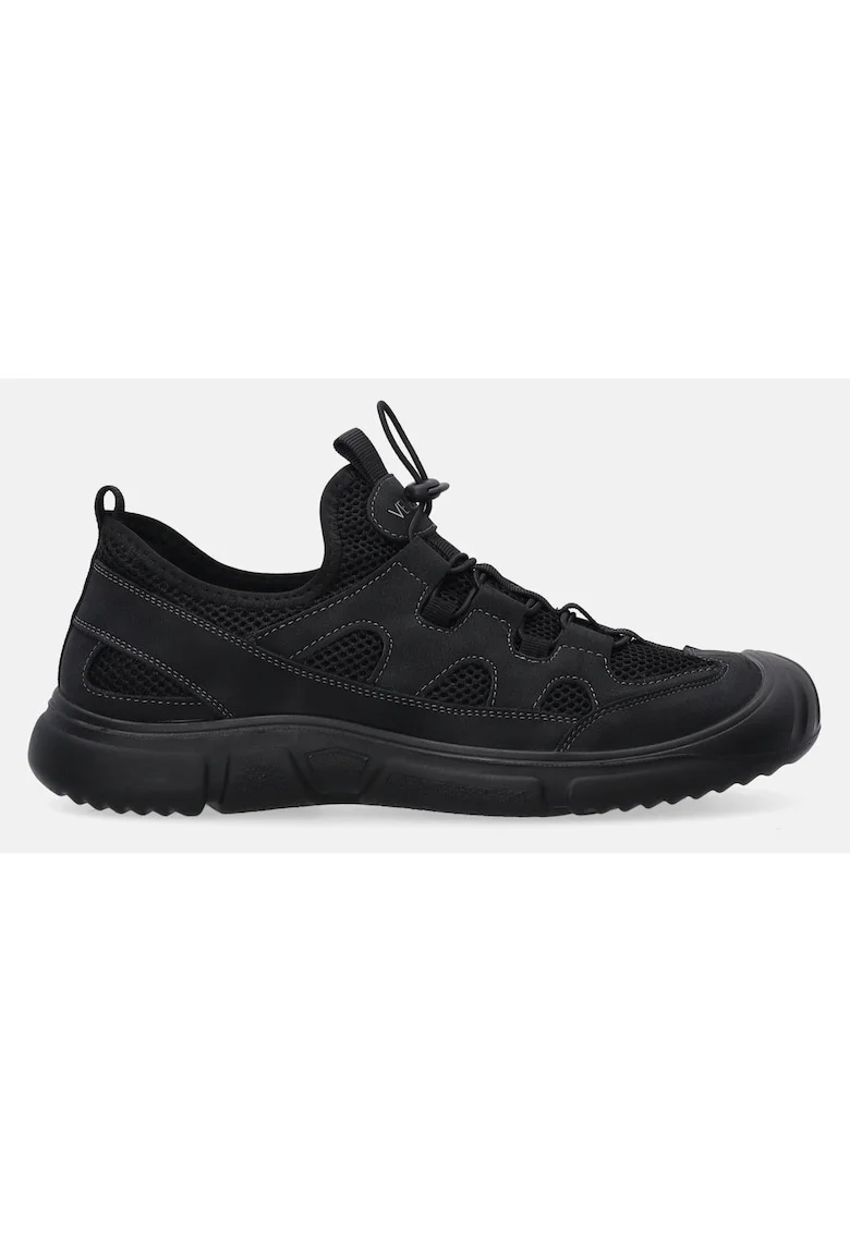 Pantofi sport slip on cu insertii din plasa, Negru