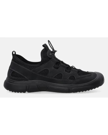 Pantofi sport slip on cu insertii din plasa, Negru