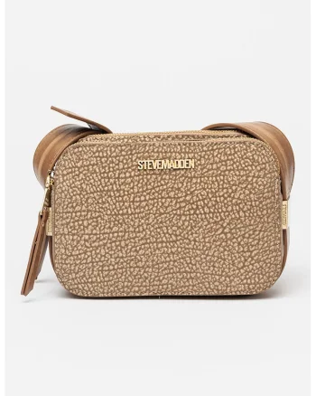 Geanta crossbody cu doua compartimente, Maro taupe