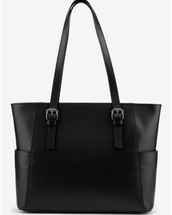 Geanta dama neagra din piele cu manere ajustabile