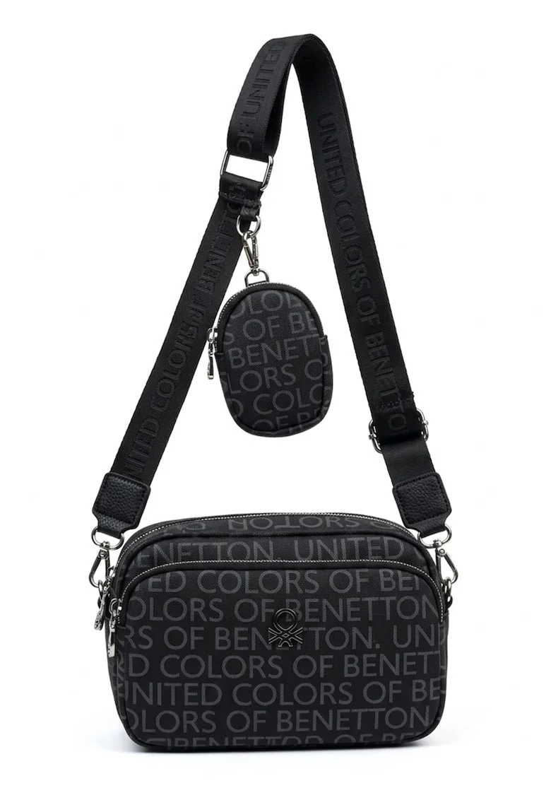 Geanta crossbody cu etui detasabil, Negru carbon