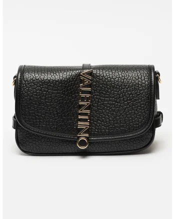 Geanta crossbody de piele ecologica cu aspect texturat, Negru