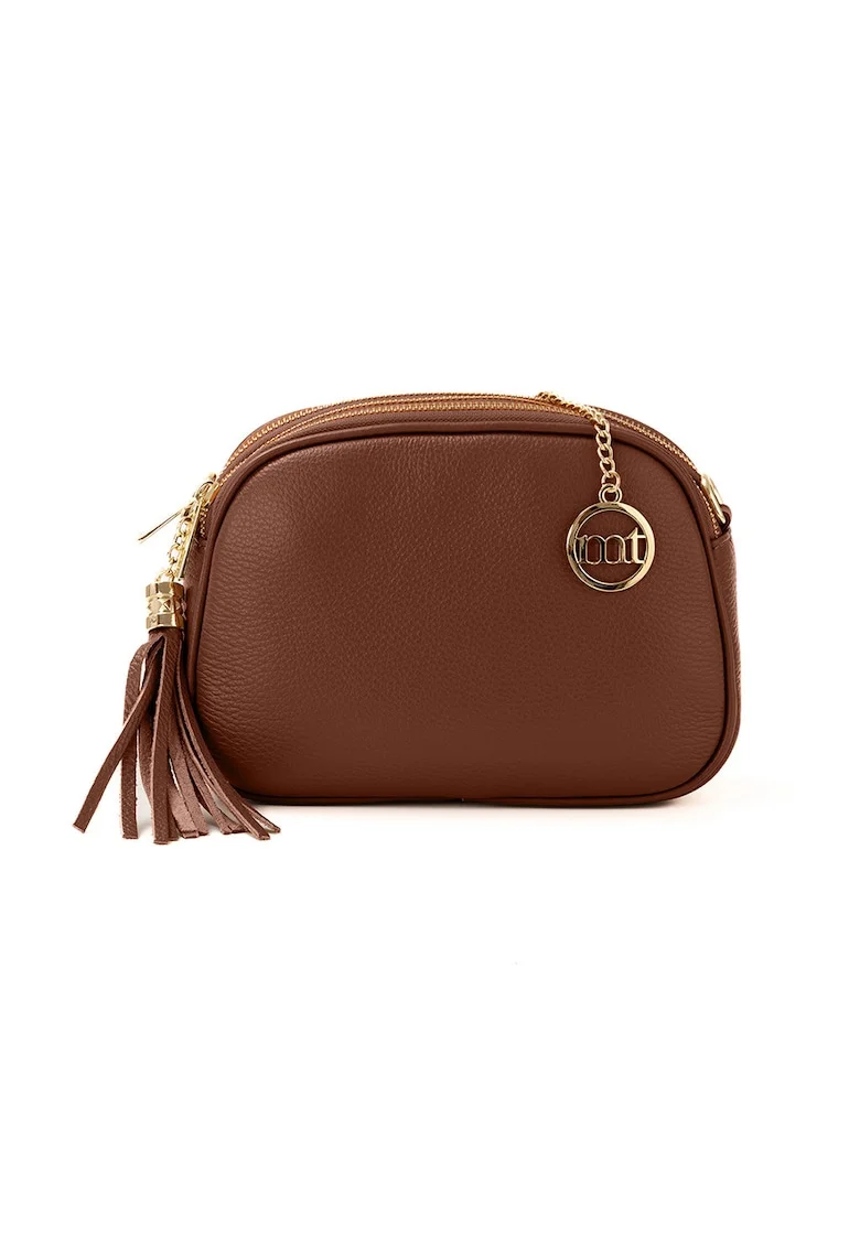 Geanta crossbody din piele cu trei compartimente Gradisca, Maro Siena