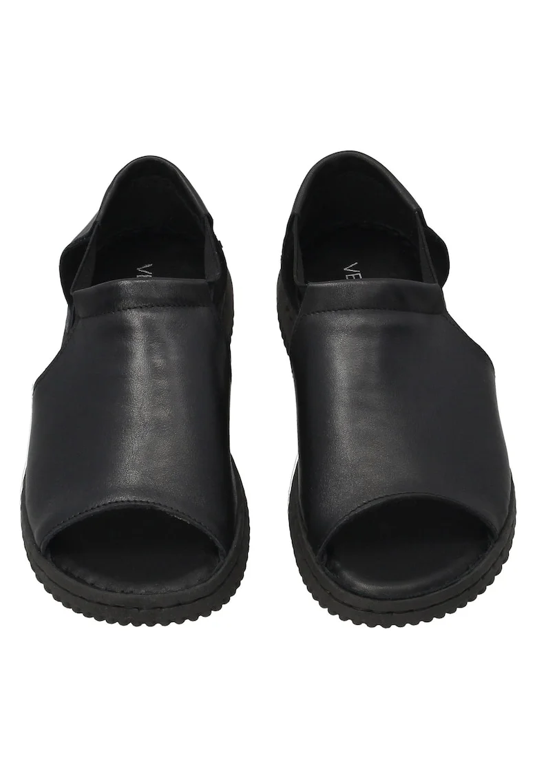 Sandale din piele naturala, tip slip-on cu curele elastice