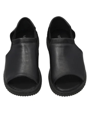 Sandale din piele naturala, tip slip-on cu curele elastice