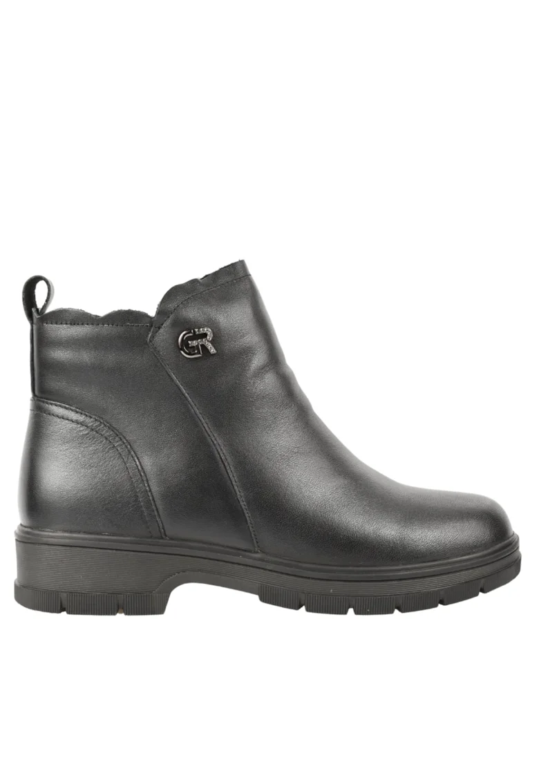 Ghete casual, dama,  58010 negru, piele naturala, Negru