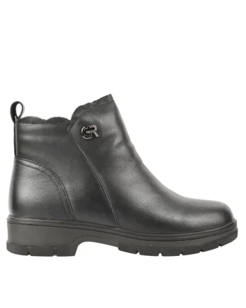 Ghete casual, dama,  58010 negru, piele naturala, Negru