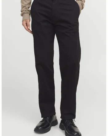 Pantaloni chino din amestec de bumbac, Negru