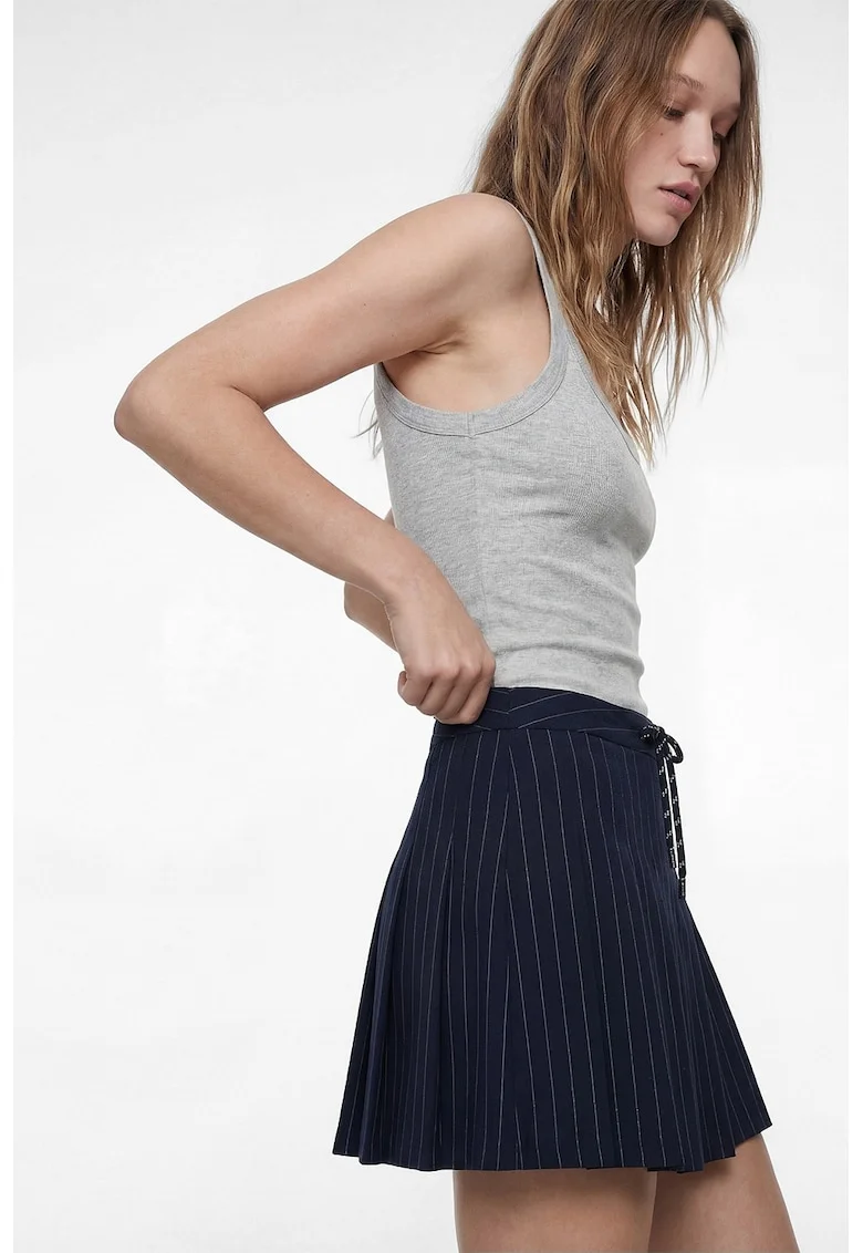 Body slim fit cu decolteu rotund, Gri deschis melange
