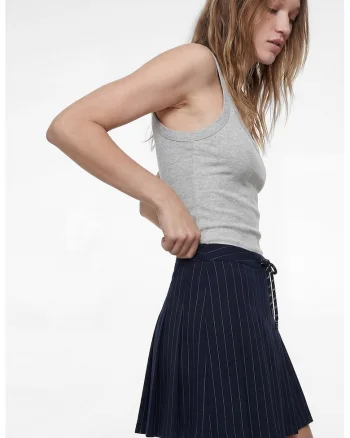 Body slim fit cu decolteu rotund, Gri deschis melange