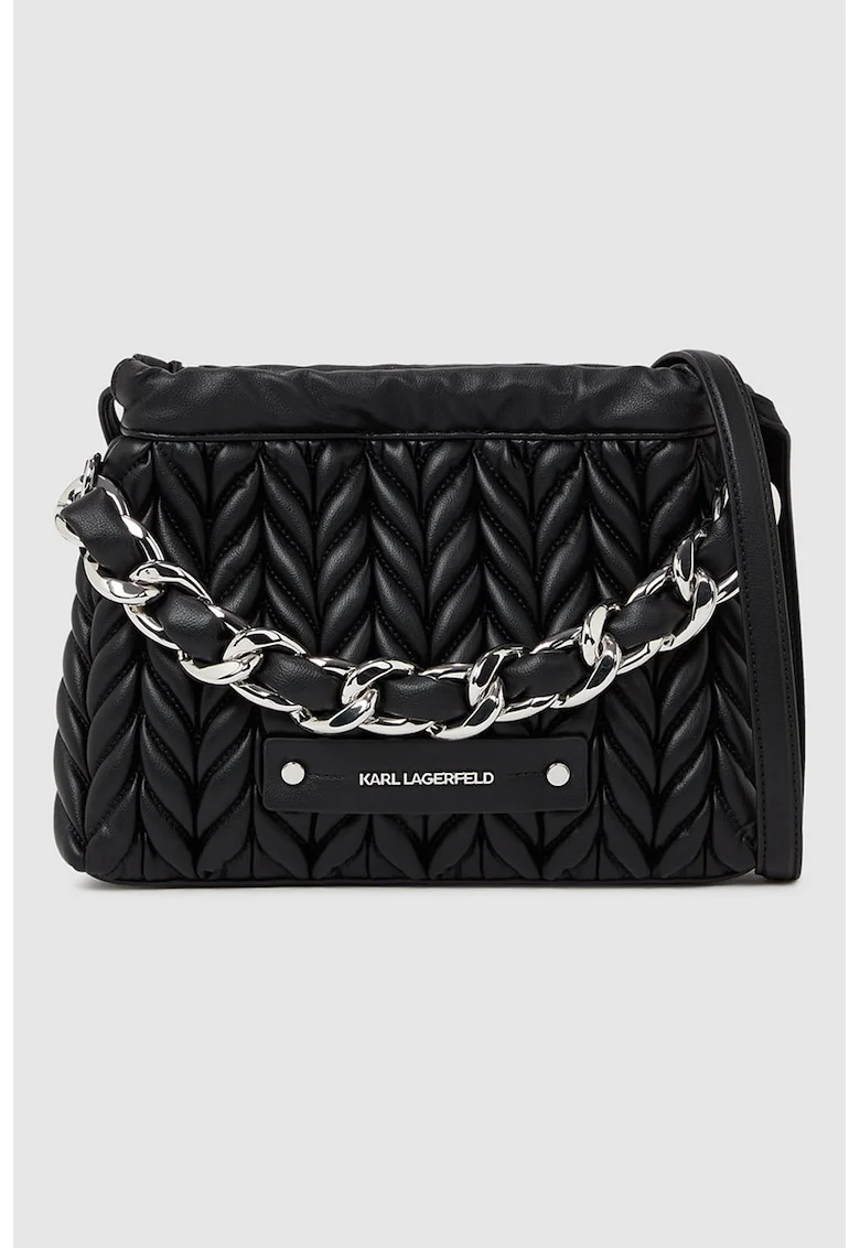 Geanta crossbody de piele ecologica, Negru
