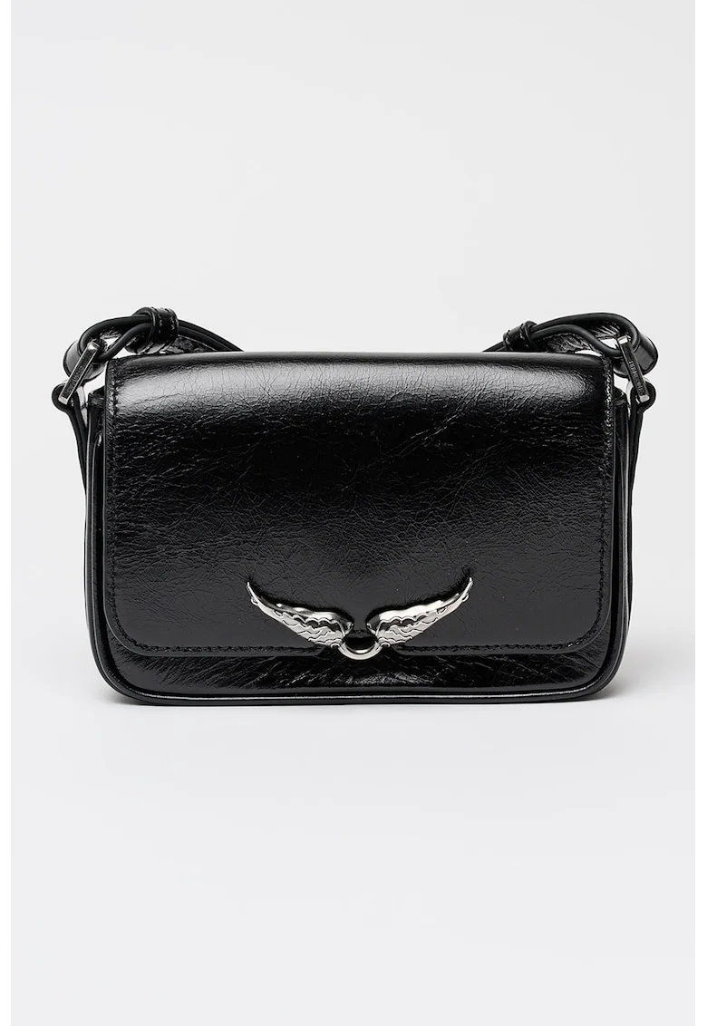 Geanta crossbody de piele Zazi Vintage, Negru