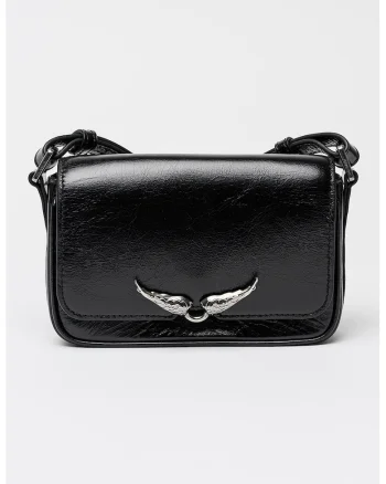 Geanta crossbody de piele Zazi Vintage, Negru