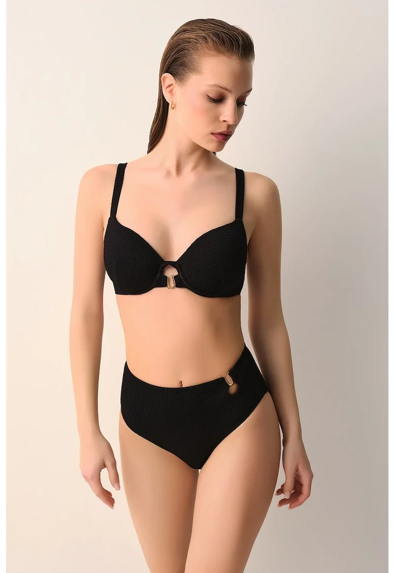 Slip cu talie inalta, Negru
