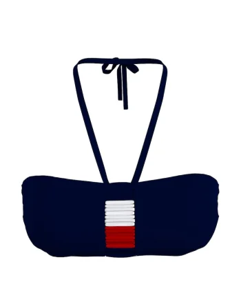 Sutien de baie cu model uni, Bleumarin