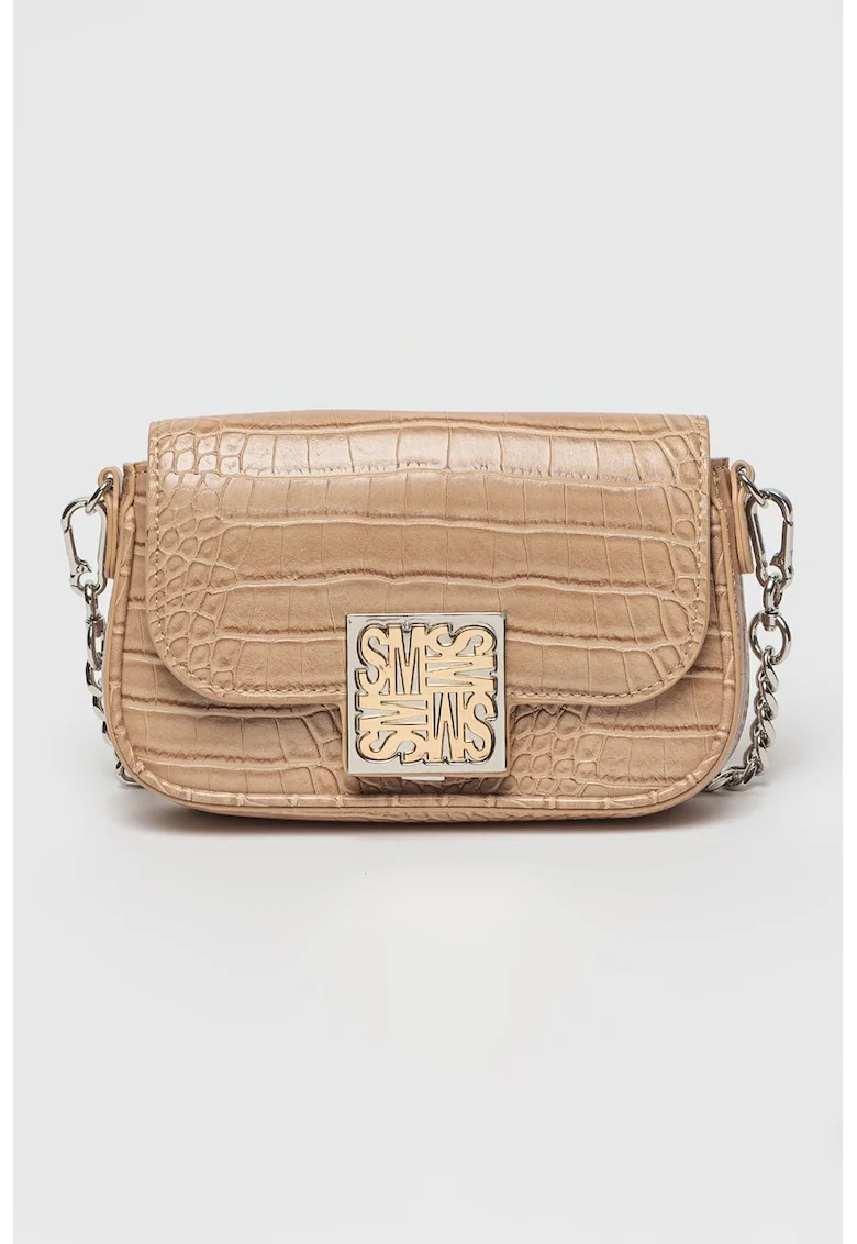 Geanta crossbody din piele ecologica cu aspect de piele de crocodil Blilah, Bej