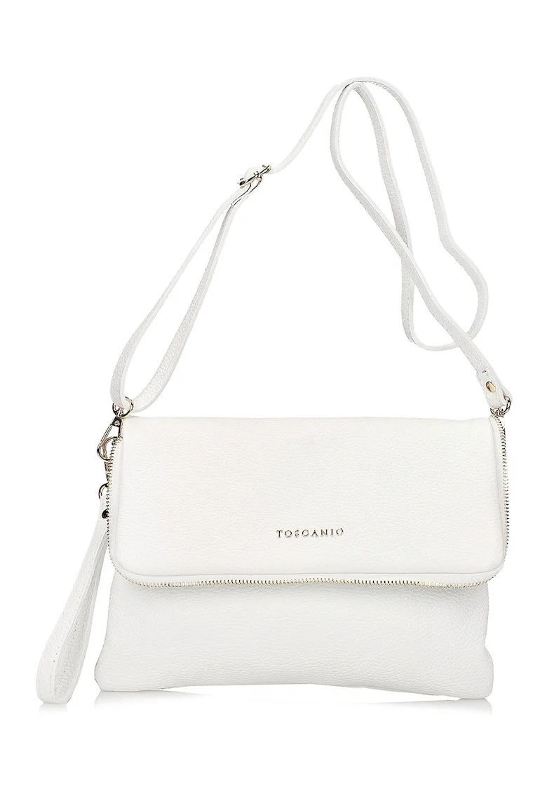 Geanta crossbody din piele, Alb