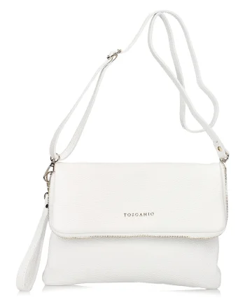 Geanta crossbody din piele, Alb