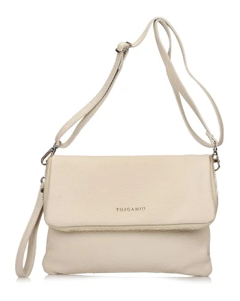 Geanta crossbody din piele, Bej