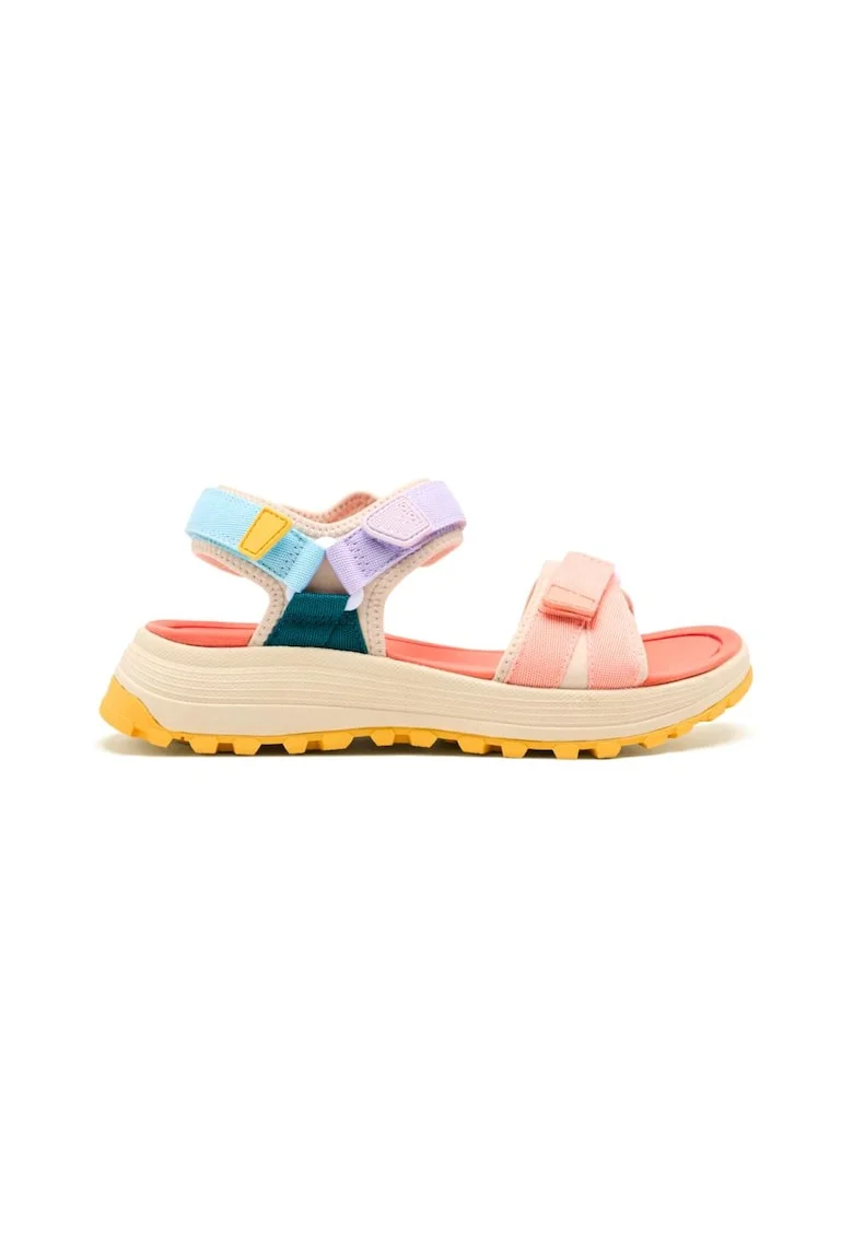 Sandale cu inchidere velcro si aspect contrastant Montville, Coral