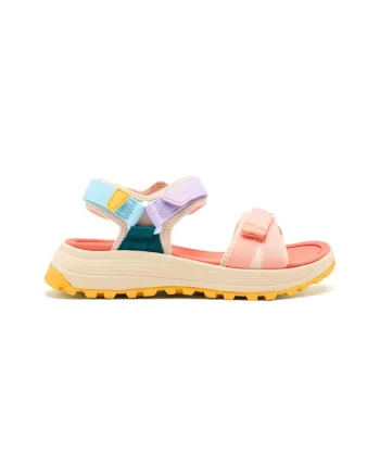 Sandale cu inchidere velcro si aspect contrastant Montville, Coral