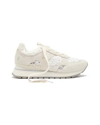 Pantofi sport cu insertii din piele intoarsa, Alb