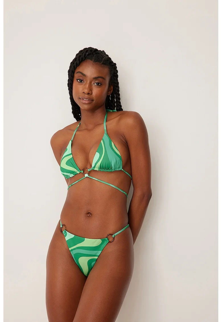 Slip brazilin cu inele decorative, Verde