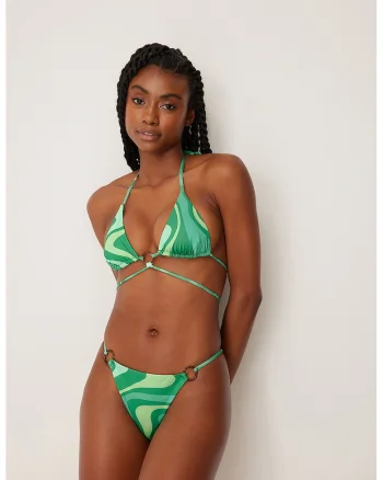 Slip brazilin cu inele decorative, Verde