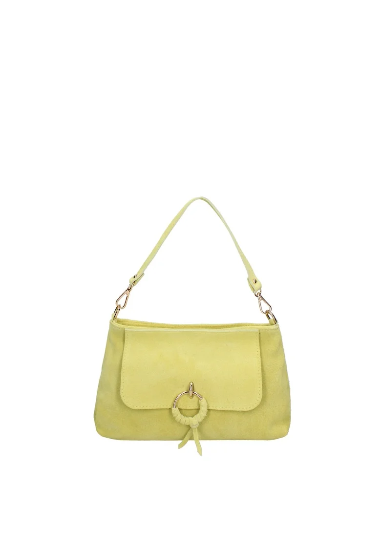 Geanta crossbody de piele intoarsa Celeste Pro, Verde masliniu pal