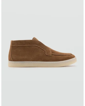 Ghete slip-on din piele intoarsa, Maro deschis