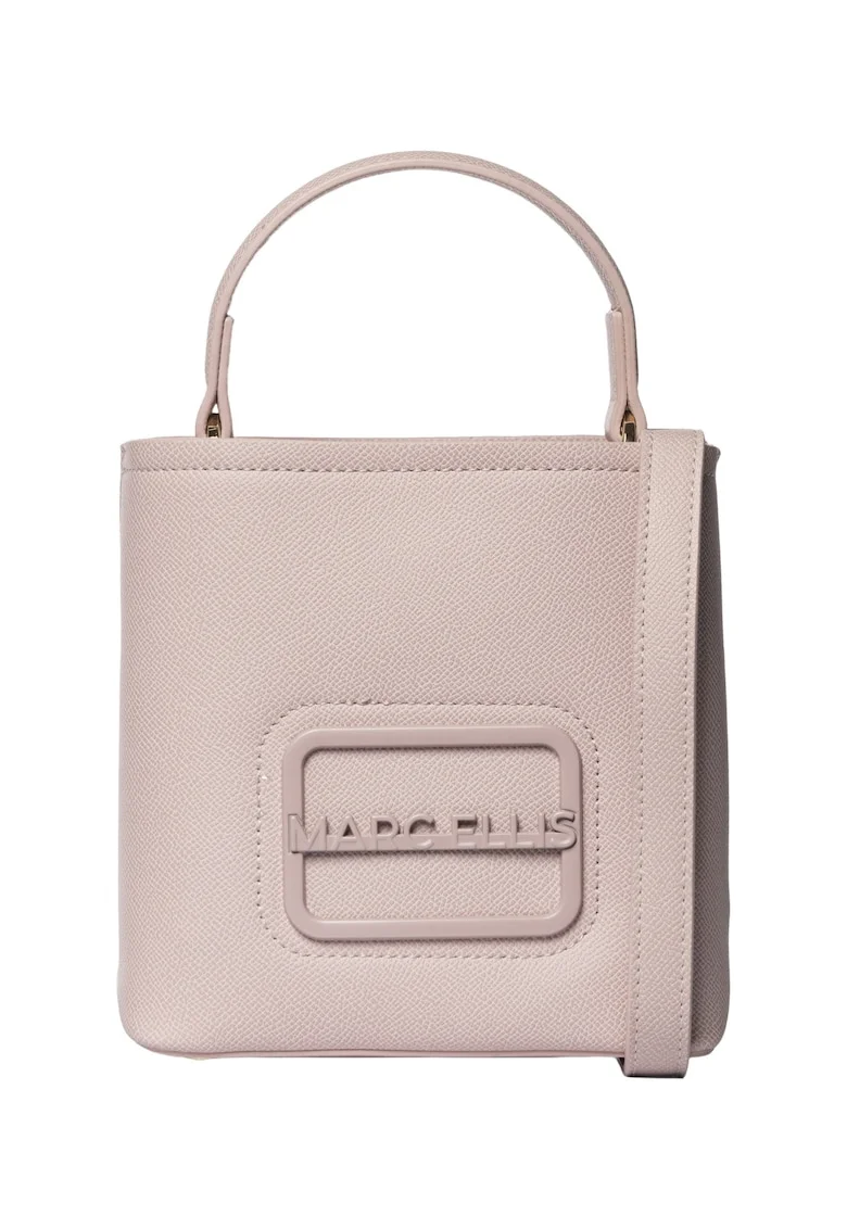 Geanta bucket mica din piele ecologica Elsie, Nude rose