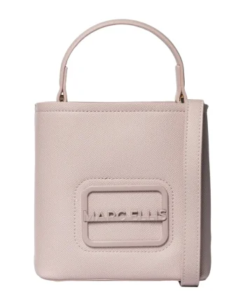 Geanta bucket mica din piele ecologica Elsie, Nude rose