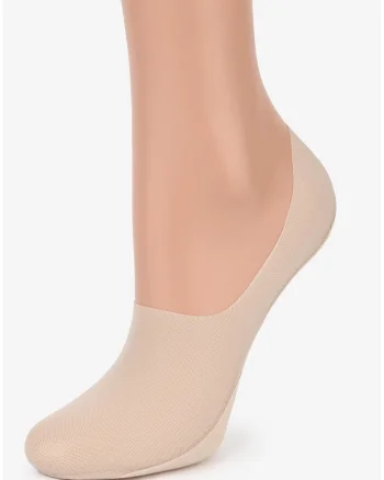 Sosete pentru femei,  Comfort Net High, din plasa respirabila, cu banda din silicon, croiala mai inalta, set 2, marimi 38-41, bej