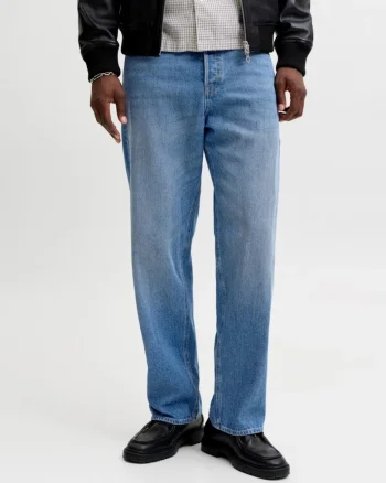 Blugi barbati ALEX, cu talie inalta si croiala Baggy fit, Albastru, W38 L32