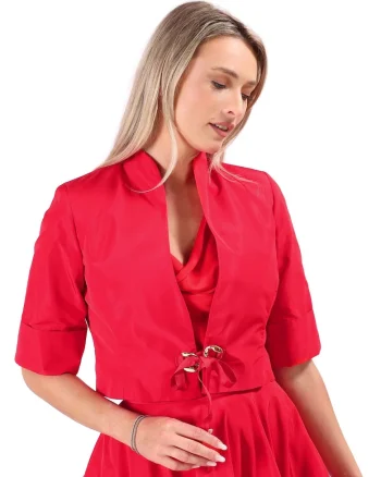 Bolero elegant din tafta SG4-T6, Rosu