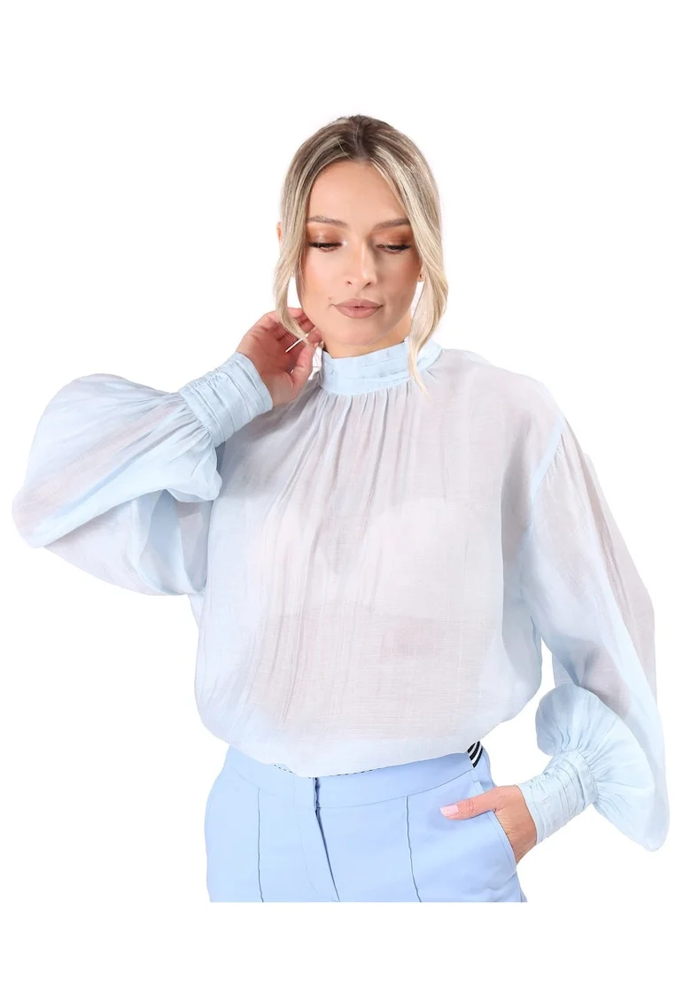 Bluza eleganta din tencel cu maneci lungi BKW-DG, Albastru deschis