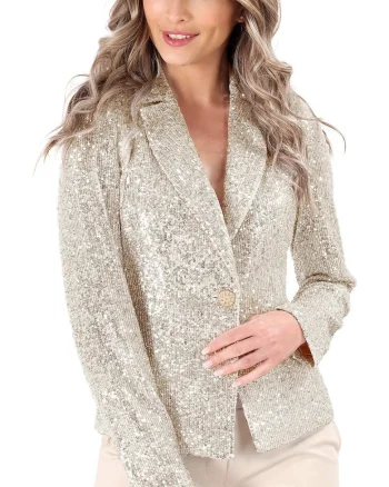 Sacou elegant din paiete S63-TQ, Auriu
