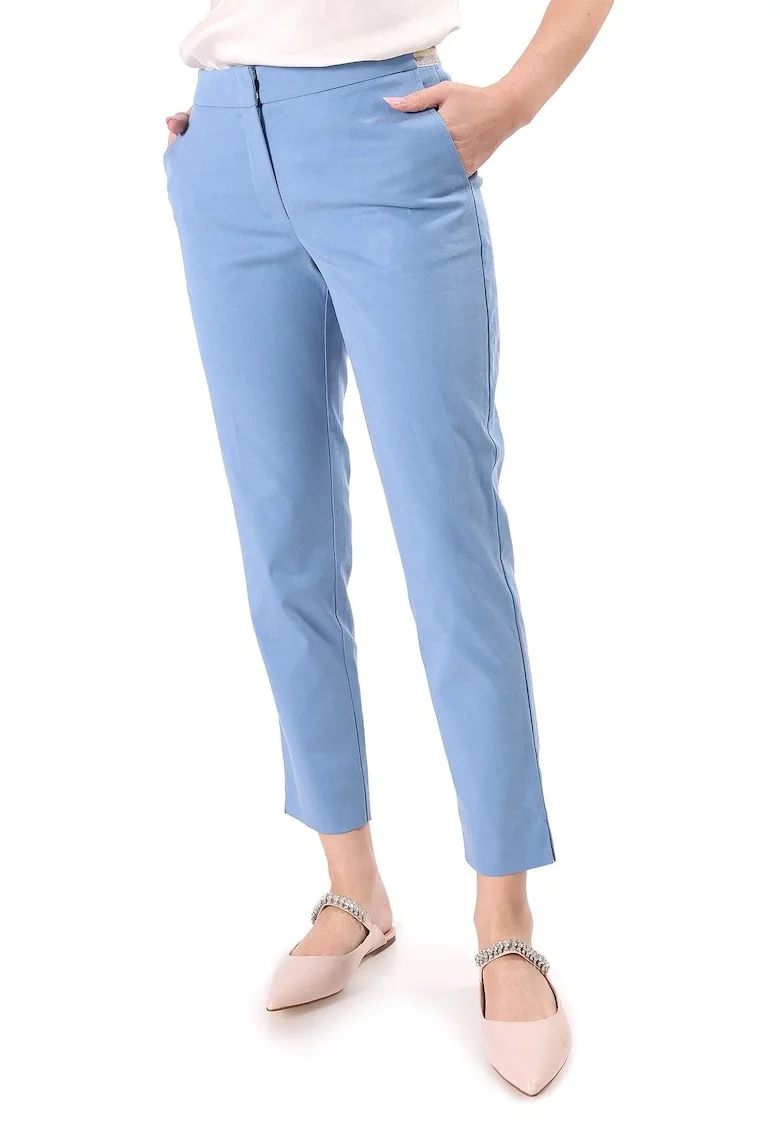 Pantaloni pana lejeri din tencel cu bumbac PIJ-AC, Albastru deschis